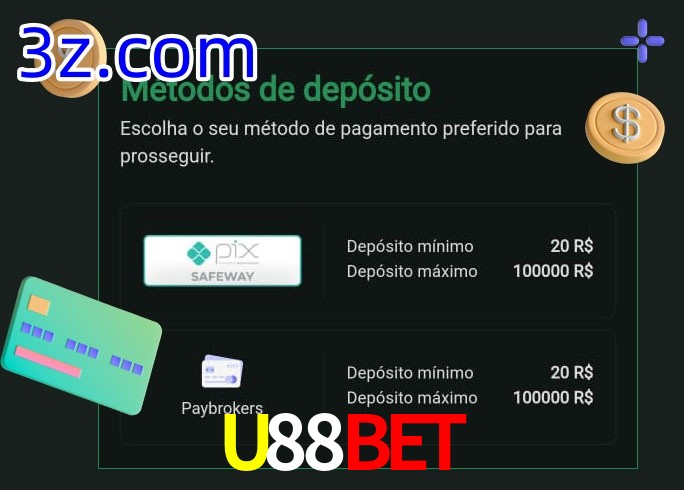 O cassino U88BET oferece uma grande variedade de métodos de pagamento